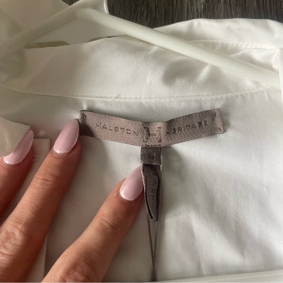 Halston White Button Down Cardigan/Dress NWT - Picture 9 of 9